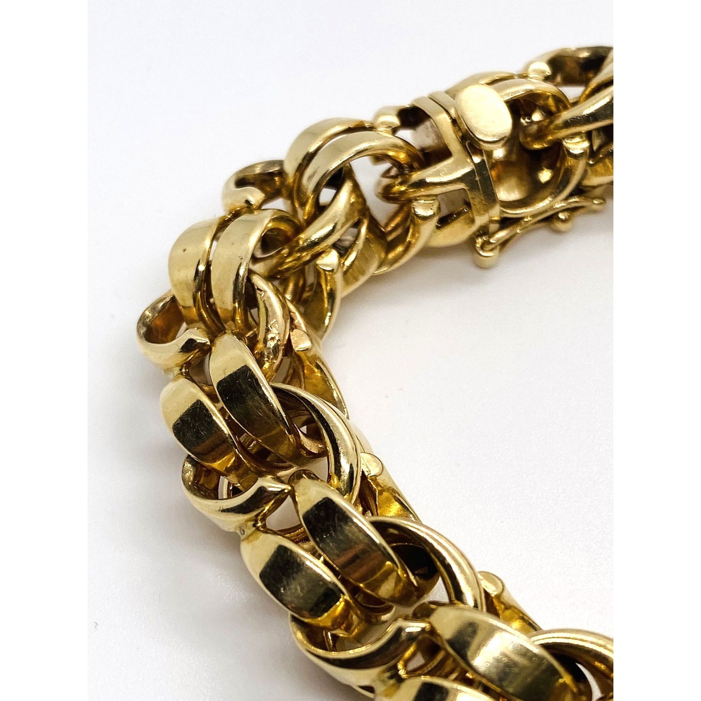 Tiffany & Co Double Link 14K 585 Yellow Gold Bracelet 8" Heavy Rare