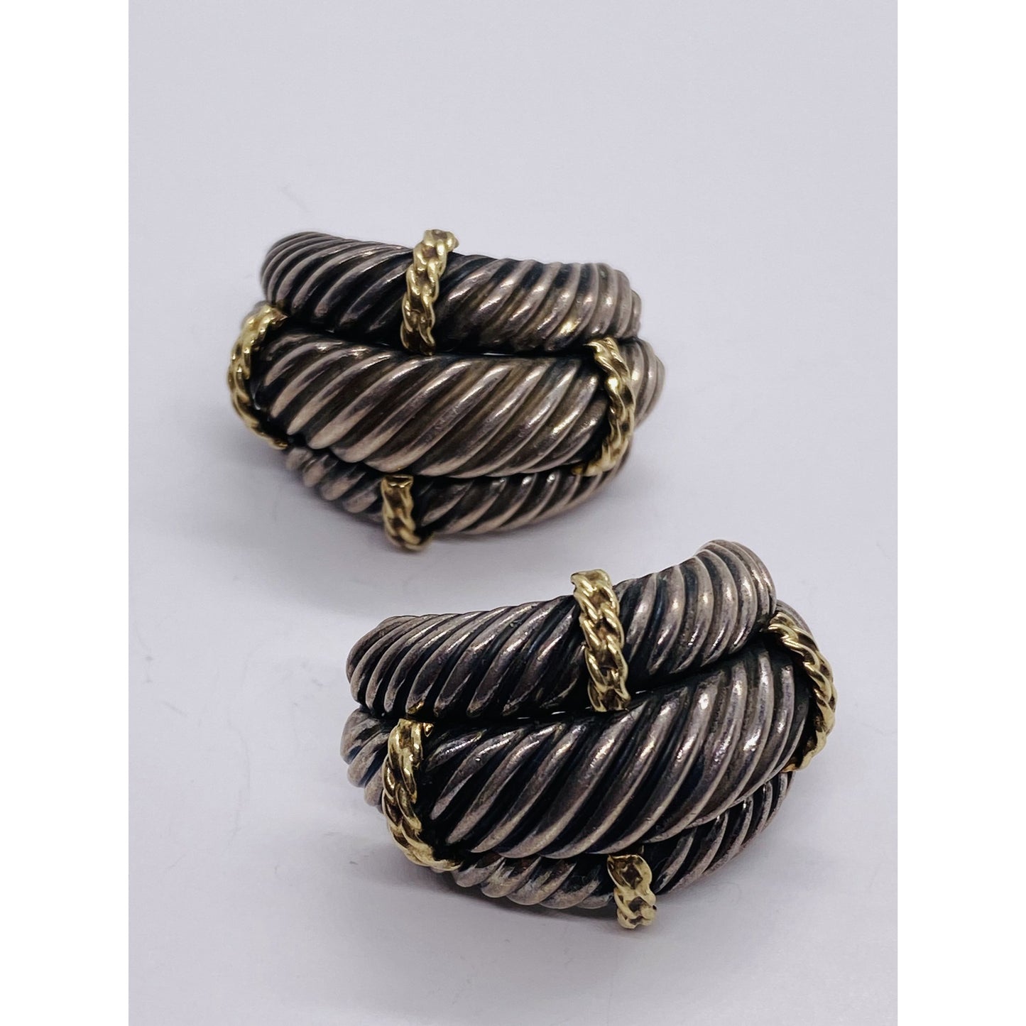 Authentic David Yurman Vintage Cable Sterling & 14KT Shrimp READ!!! BROKEN