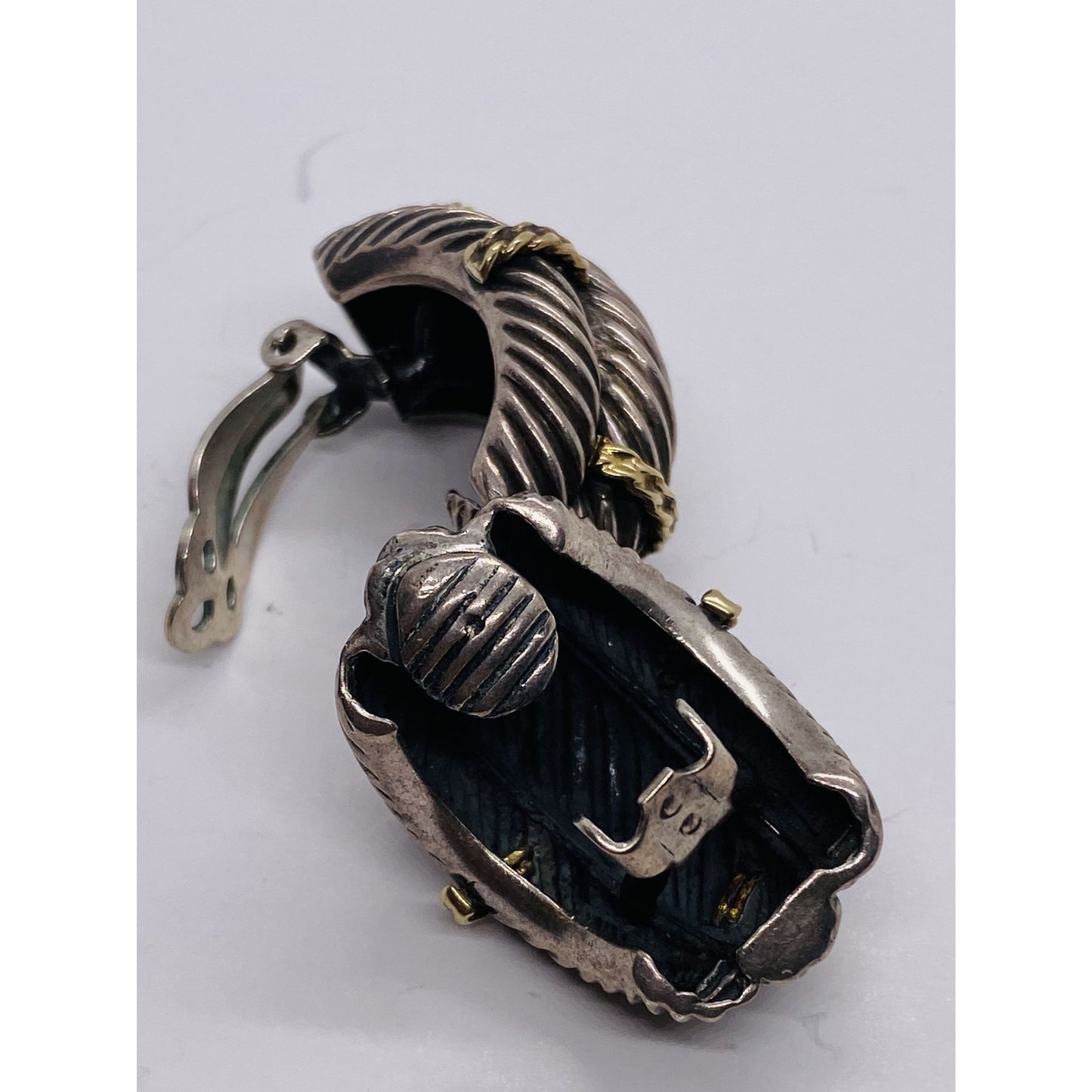 Authentic David Yurman Vintage Cable Sterling & 14KT Shrimp READ!!! BROKEN