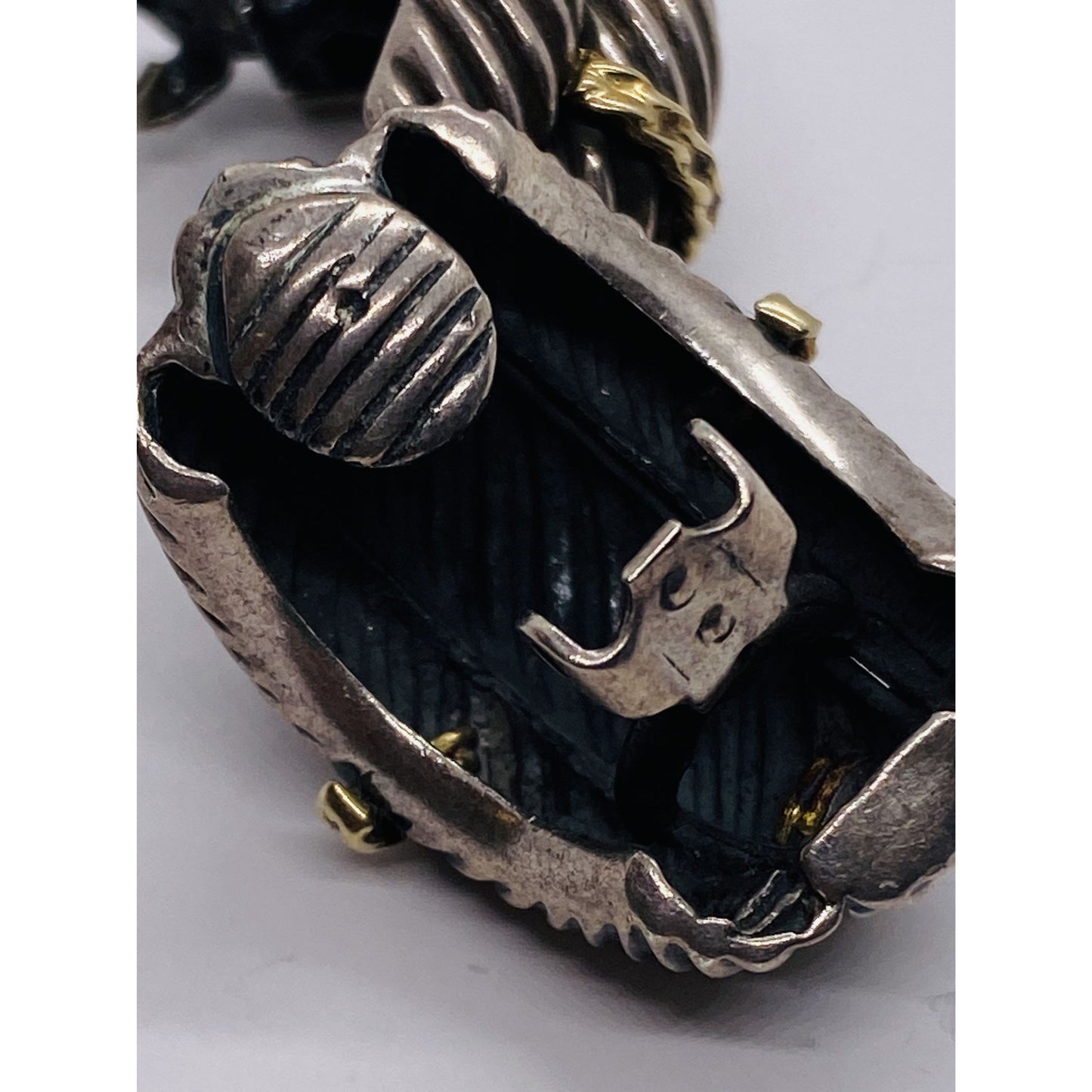 Authentic David Yurman Vintage Cable Sterling & 14KT Shrimp READ!!! BROKEN