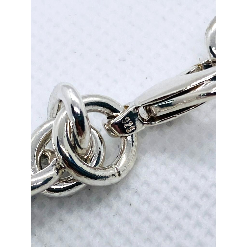 Tiffany & Co Silver Rolo Bracelet with Zodiac Aquarius charm 7.5"
