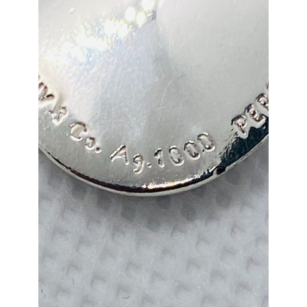 Tiffany & Co Silver Rolo Bracelet with Zodiac Aquarius charm 7.5"