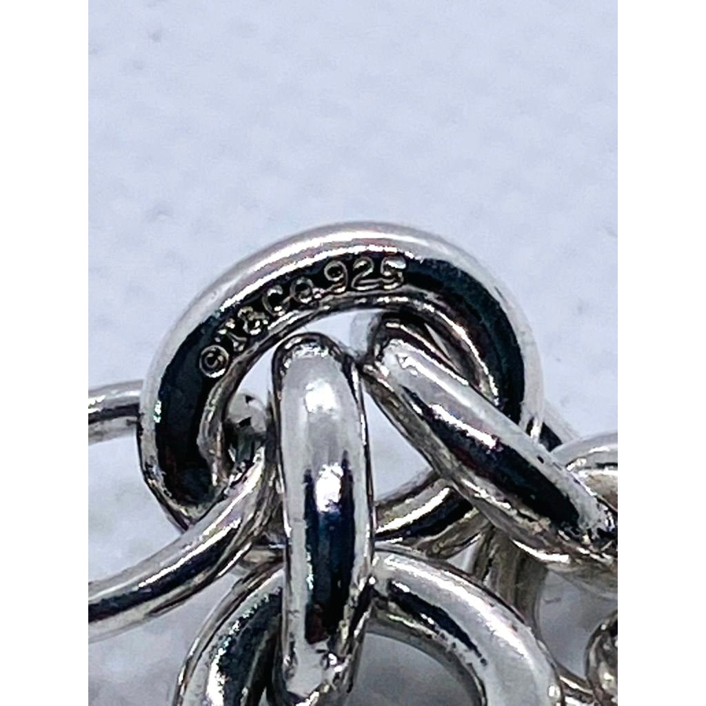 Tiffany & Co Silver Rolo Bracelet with Zodiac Aquarius charm 7.5"