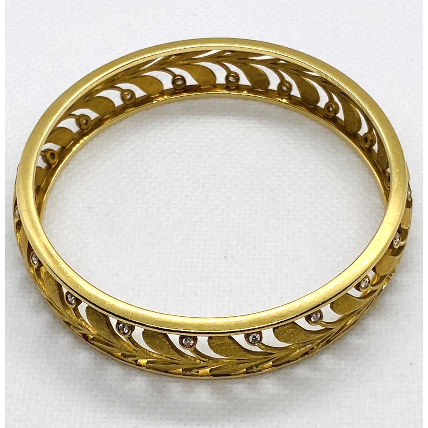 Tiffany & Co Paloma Picasso Villa Palm Diamond Bangle Bracelet 18K 750