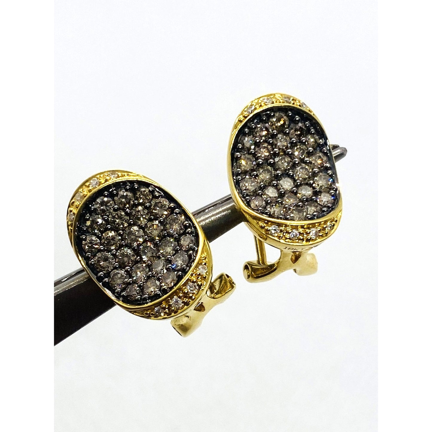 Le Vian Chocolate & Vanilla Diamond Earrings 18K Yellow Gold