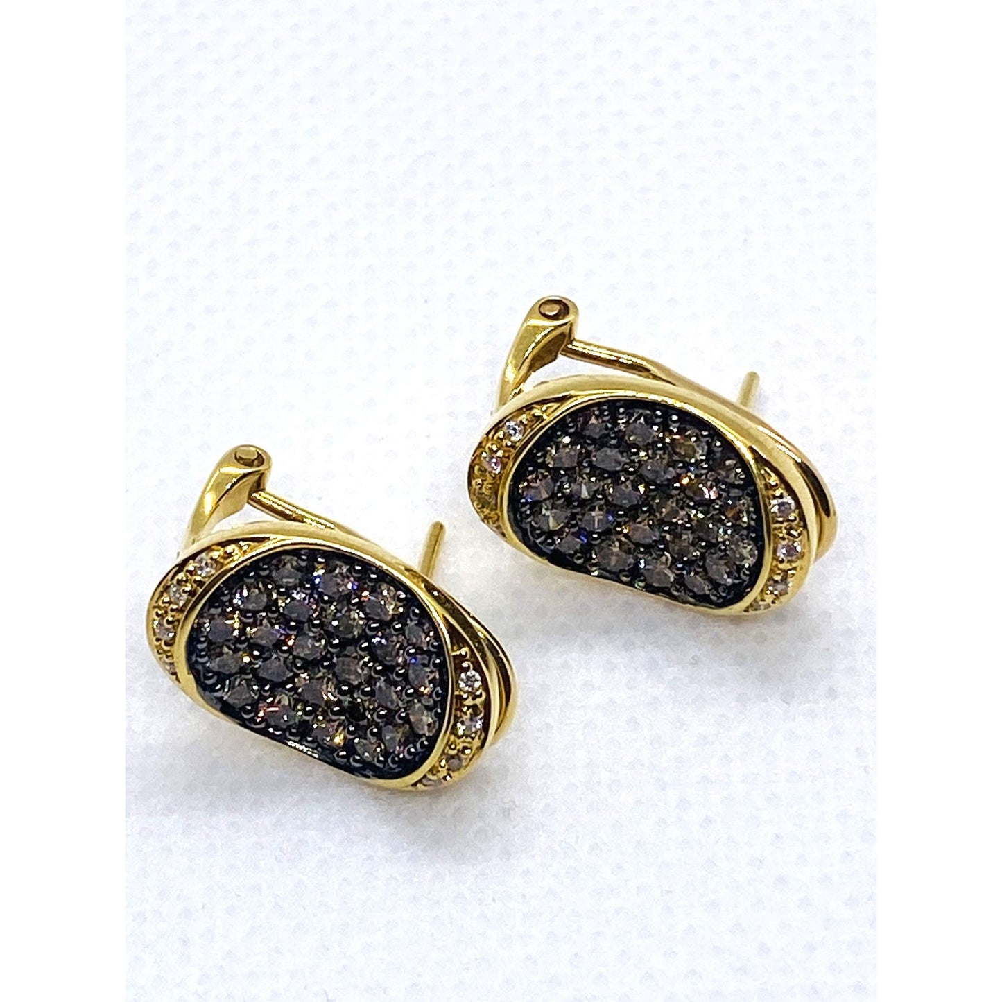 Le Vian Chocolate & Vanilla Diamond Earrings 18K Yellow Gold
