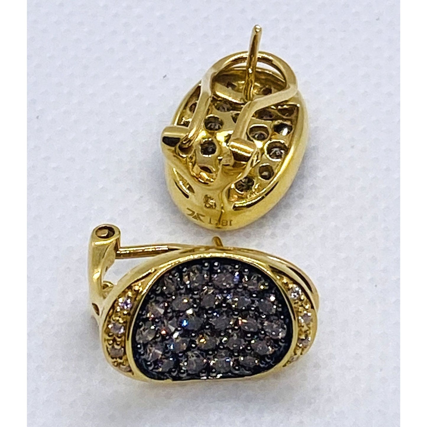 Le Vian Chocolate & Vanilla Diamond Earrings 18K Yellow Gold