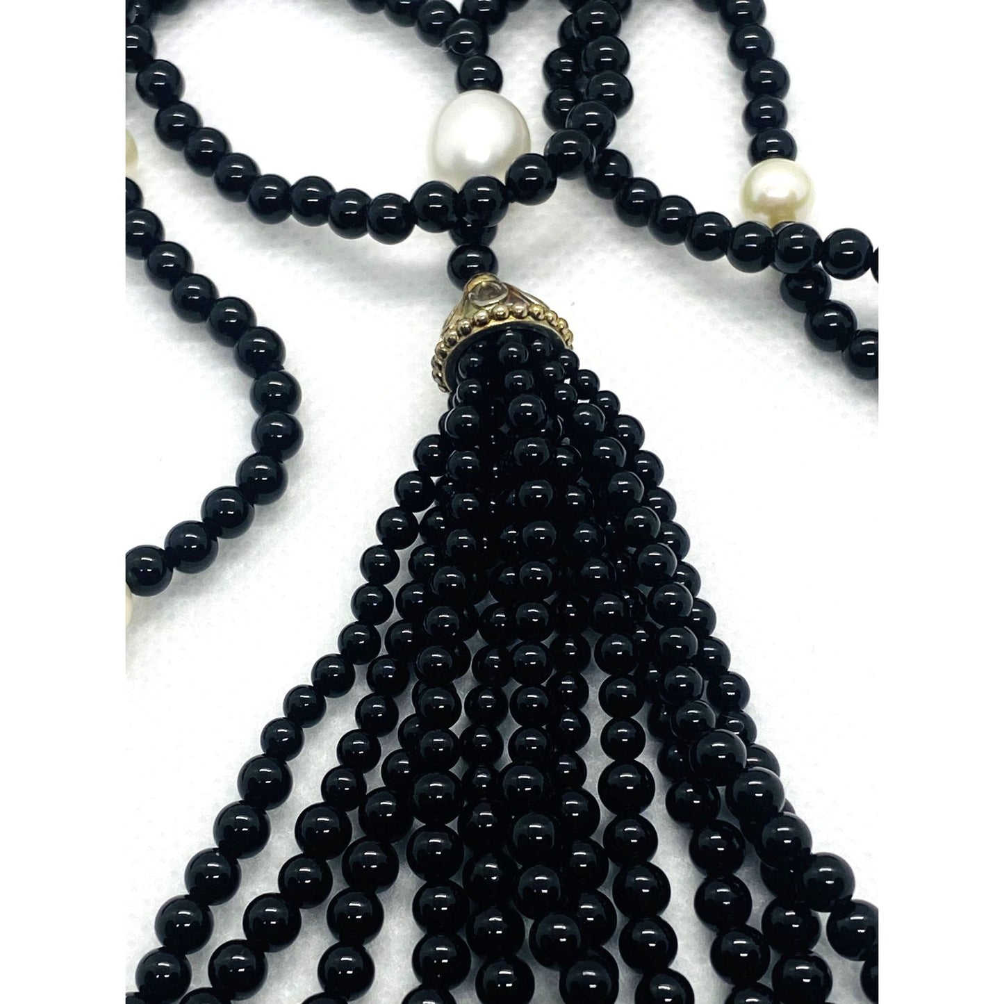 Tiffany & Co Ziegfeld Collection Onyx And Pearls Hassle Necklace