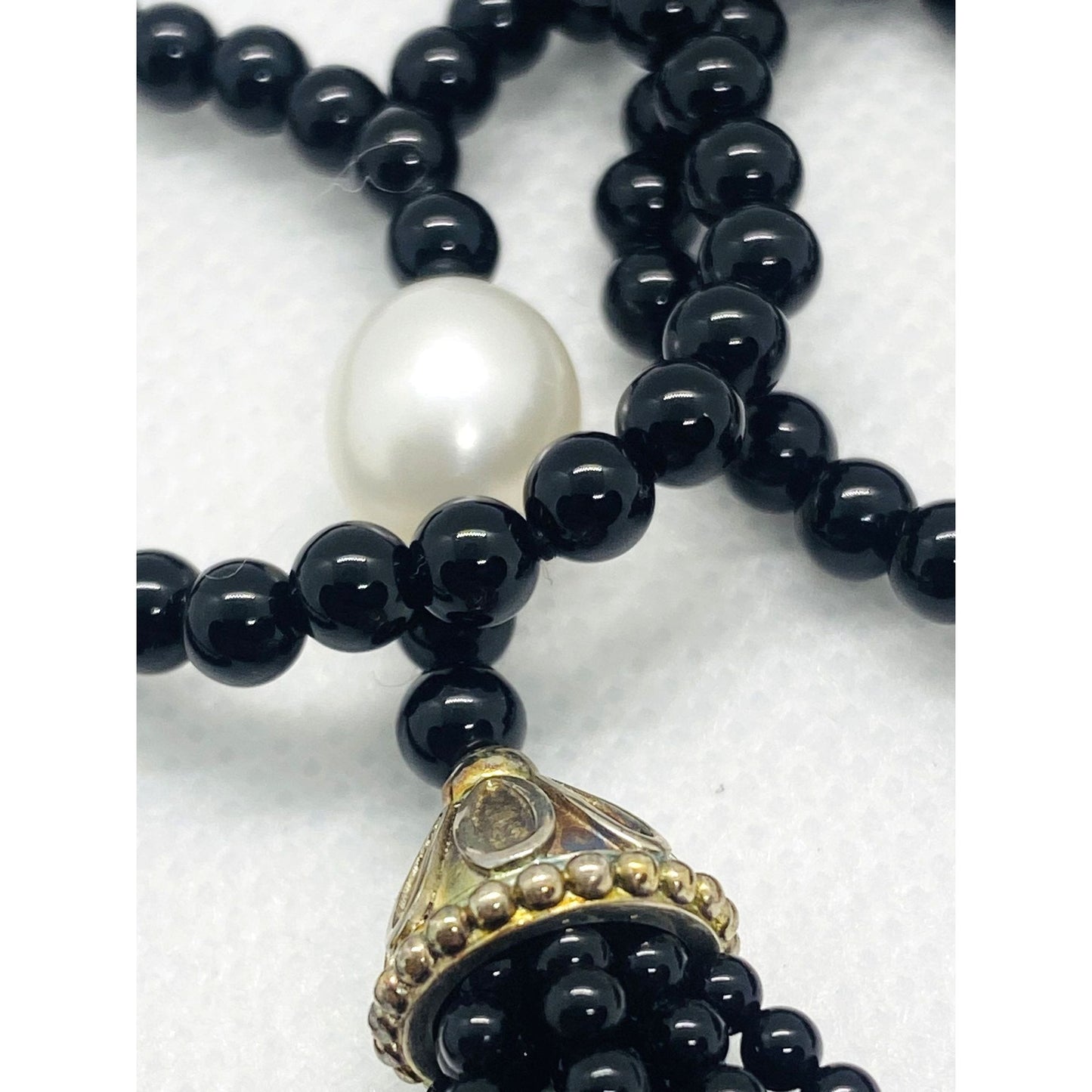 Tiffany & Co Ziegfeld Collection Onyx And Pearls Hassle Necklace
