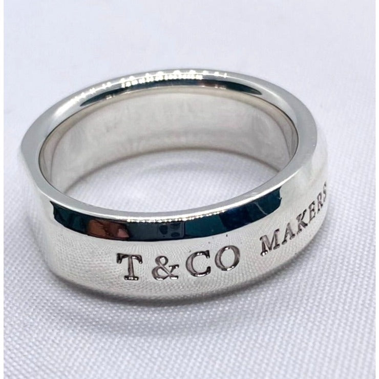 Tiffany & Co Makers Sterling Silver 925 Slice Ring  Size 7.75