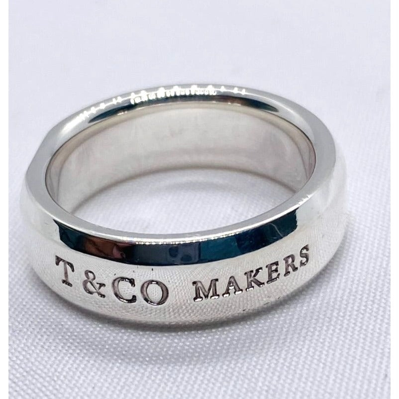 Tiffany & Co Makers Sterling Silver 925 Slice Ring  Size 7.75