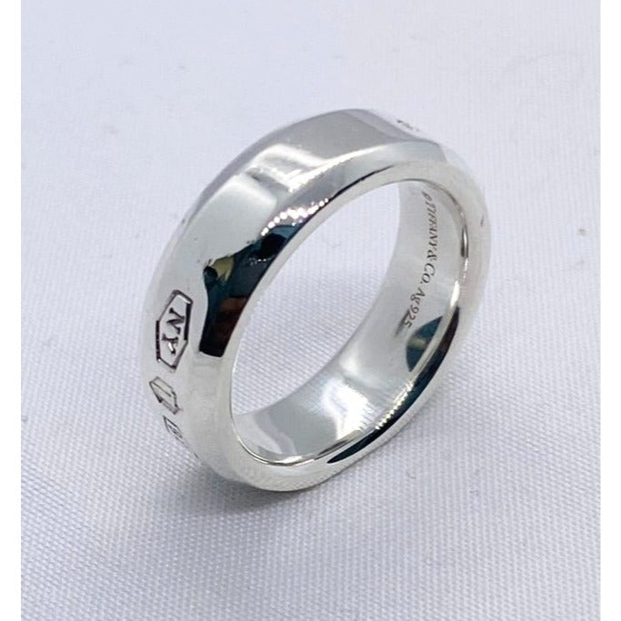 Tiffany & Co Makers Sterling Silver 925 Slice Ring  Size 7.75