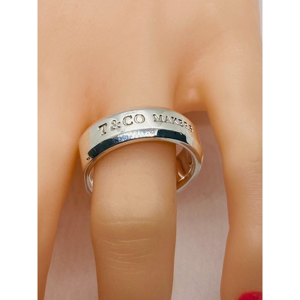 Tiffany & Co Makers Sterling Silver 925 Slice Ring  Size 7.75