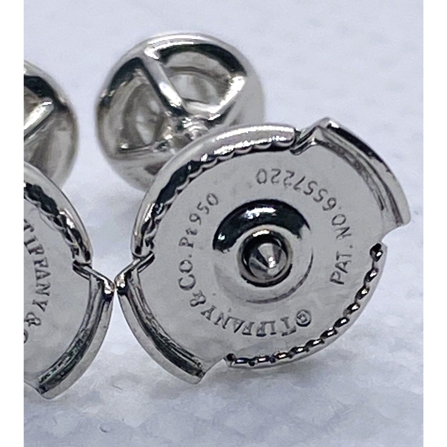 Tiffany & Co Platinum Soleste Round Diamond Halo Stud Earrings 5.5mm
