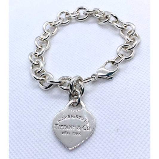 Tiffany & Co Sterling Silver 925 8" Bracelet  Return Heart