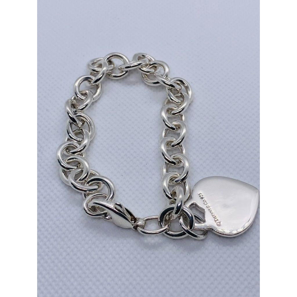 Tiffany & Co Sterling Silver 925 8" Bracelet  Return Heart