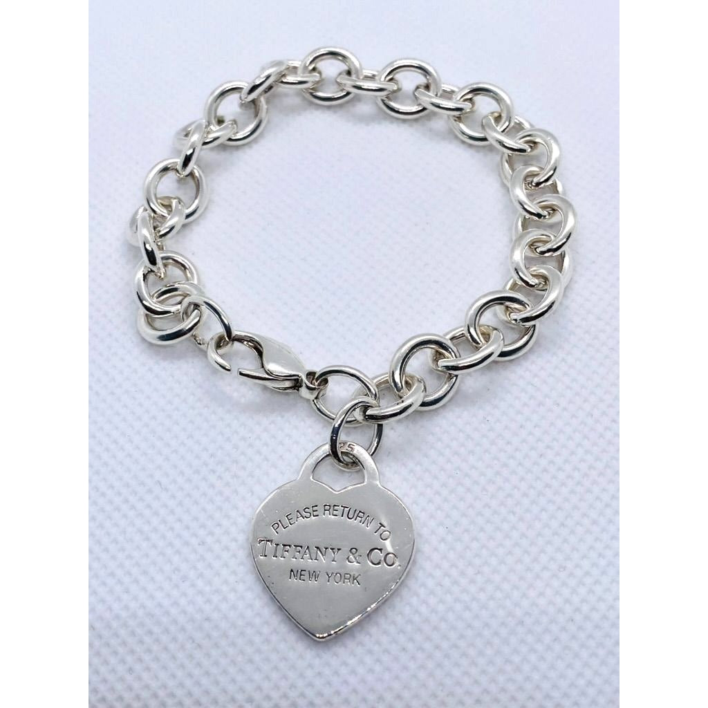 Tiffany & Co Sterling Silver 925 8" Bracelet  Return Heart