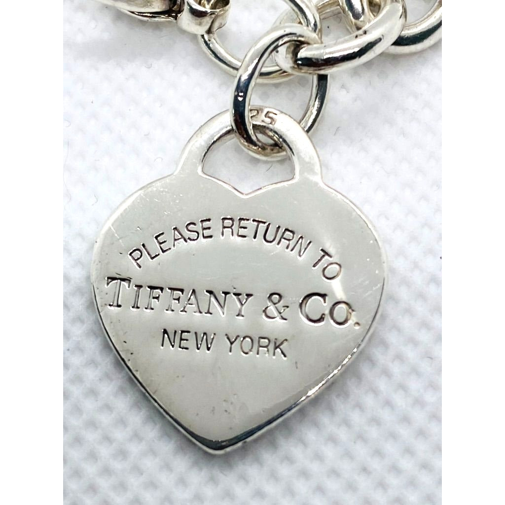 Tiffany & Co Sterling Silver 925 8" Bracelet  Return Heart