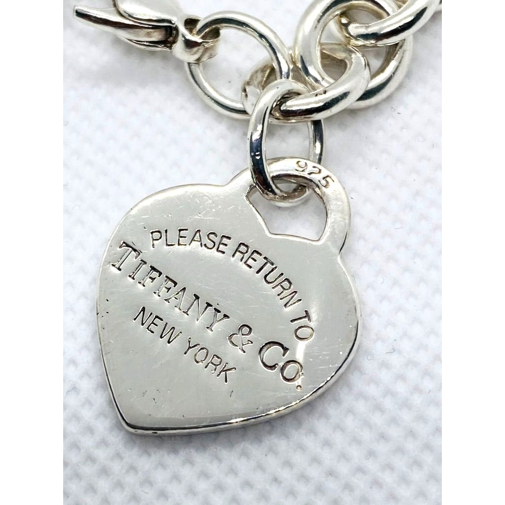 Tiffany & Co Sterling Silver 925 8" Bracelet  Return Heart