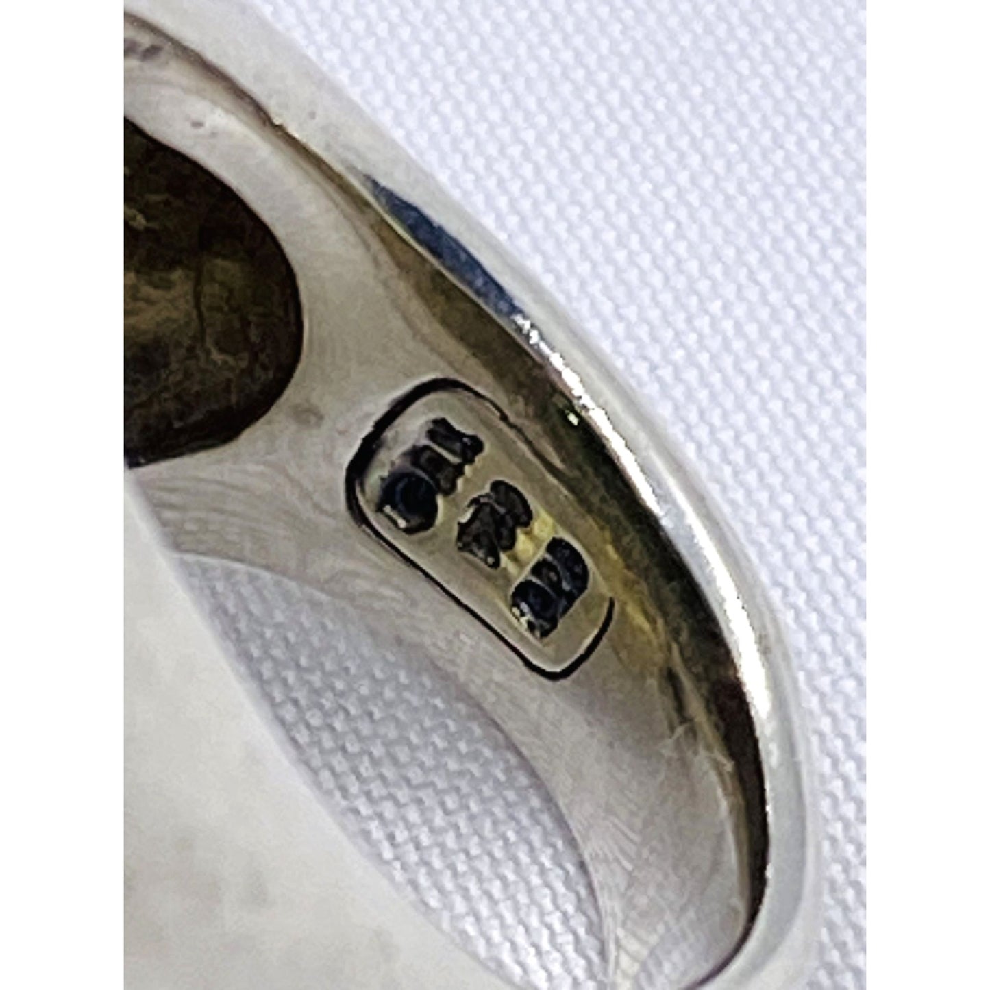 David Yurman Green-Yellowish Stone 18K 925 Diamond Ring 6.25