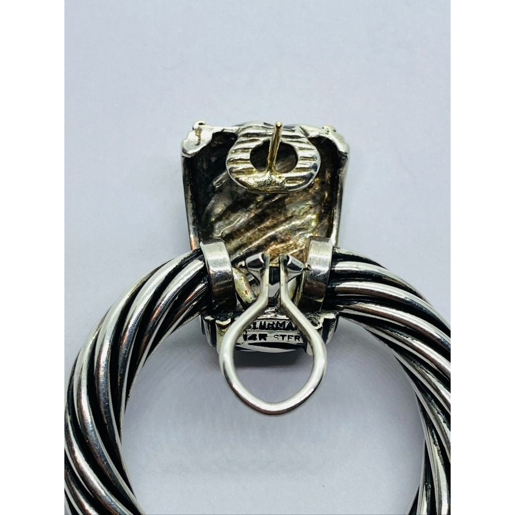 David Yurman XL 925 & 14K gold Door Knocker Convertible Earrings 53MM 35.6 Grams