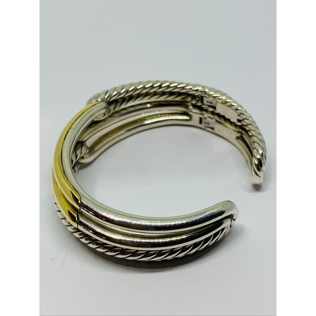 David Yurman Two Tone 18k Gold & Sterling Silver Double Loop Labyrinth bracelet