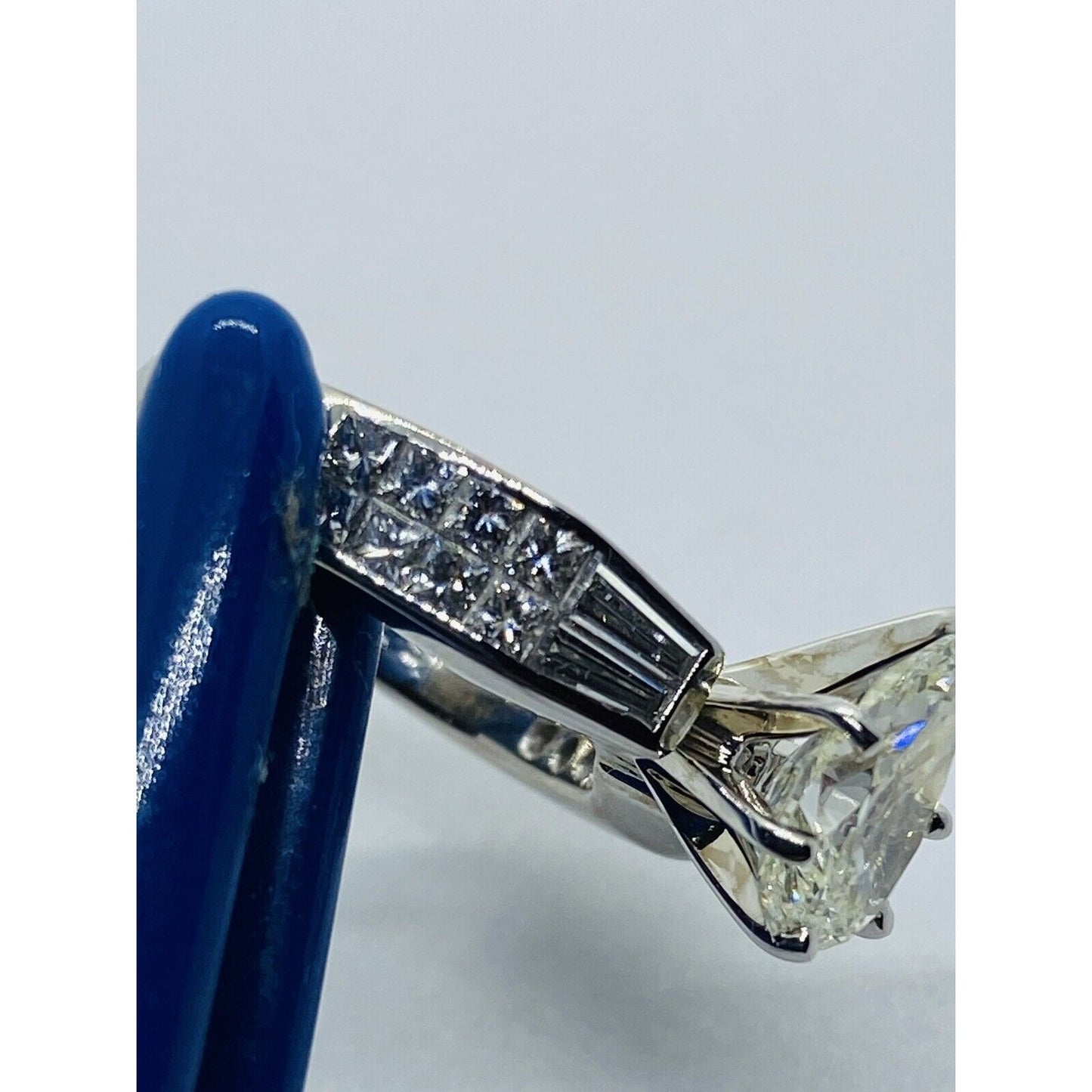 GIA PEAR CUT 1.62 ENGAGEMENT RING 18K WHITE GOLD SIZE 6 2.82 TCW