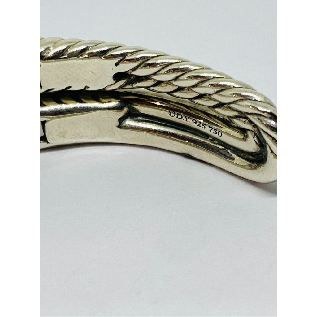 David Yurman Two Tone 18k Gold & Sterling Silver Double Loop Labyrinth bracelet