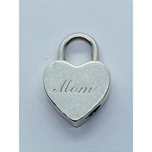 Tiffany & Co Sterling Silver 925 Mom Heart Padlock Charm Pendant