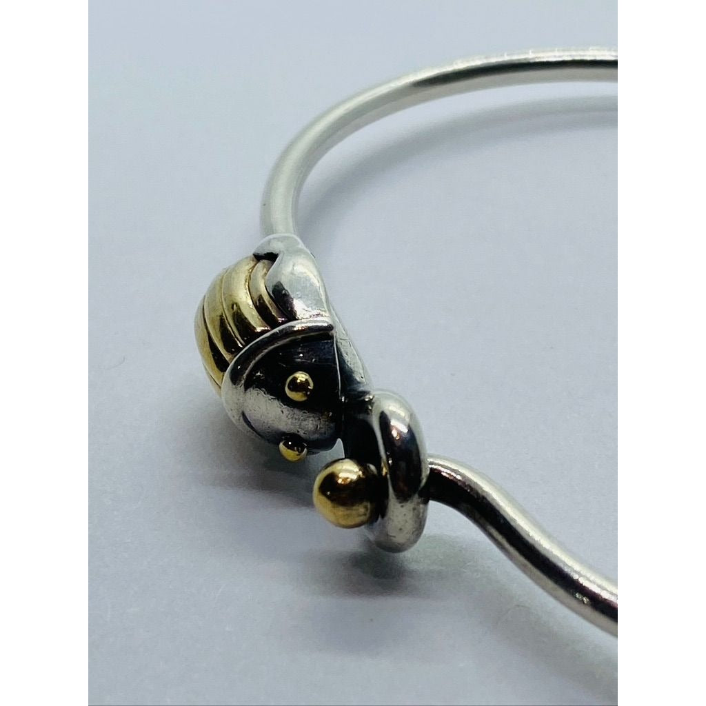 Tiffany & Co. Sterling Silver 18K Yellow Gold Scarab Hook & Eye Bracelet