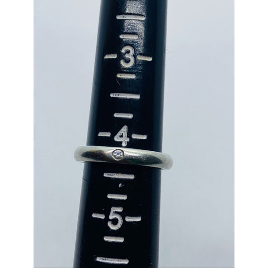 Tiffany & Co Elsa Peretti Platinum Diamond Band Ring  Size 4.25