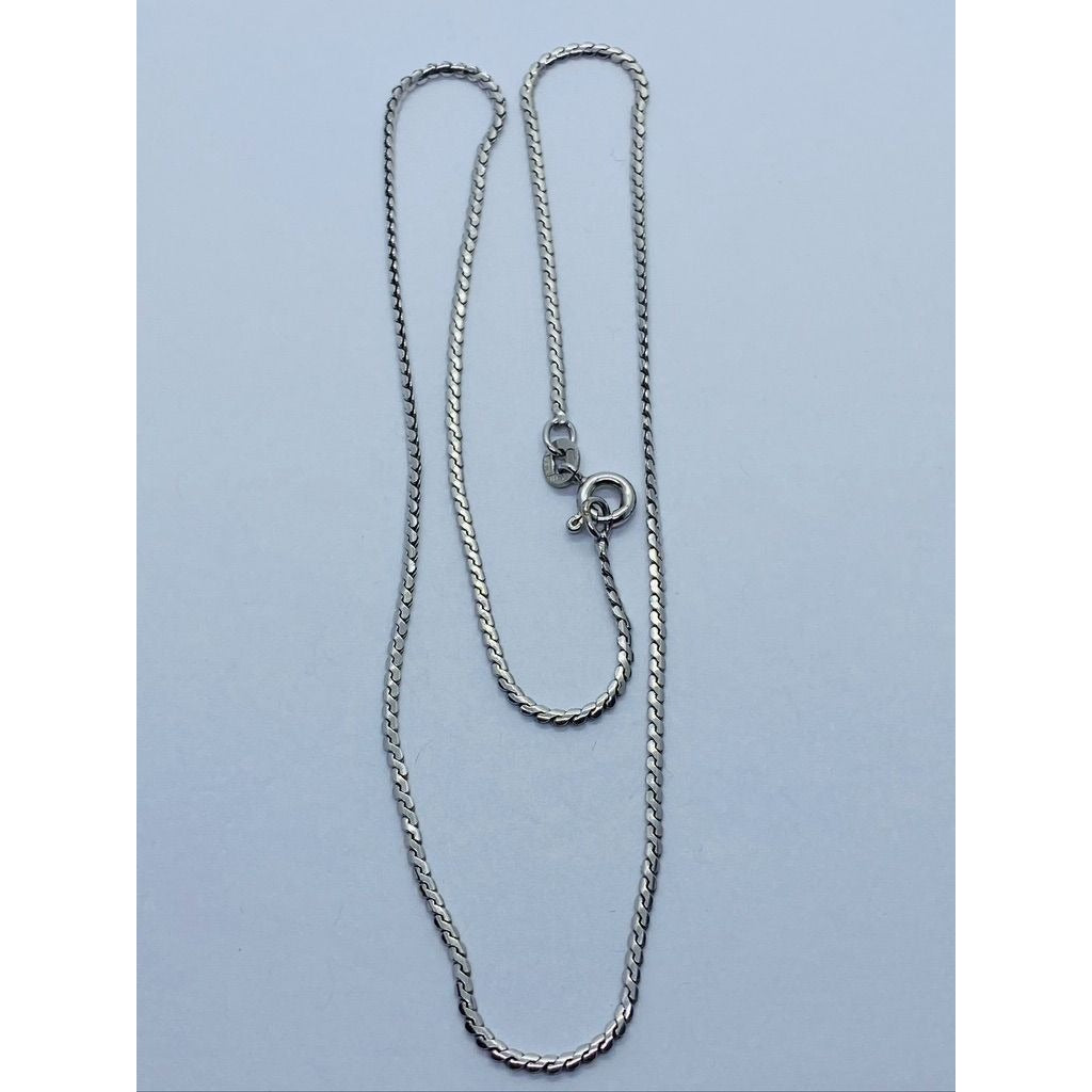 Uno Aere Unoaerre White Gold 14K Chain 1.5mm Wide Serpentine 15"