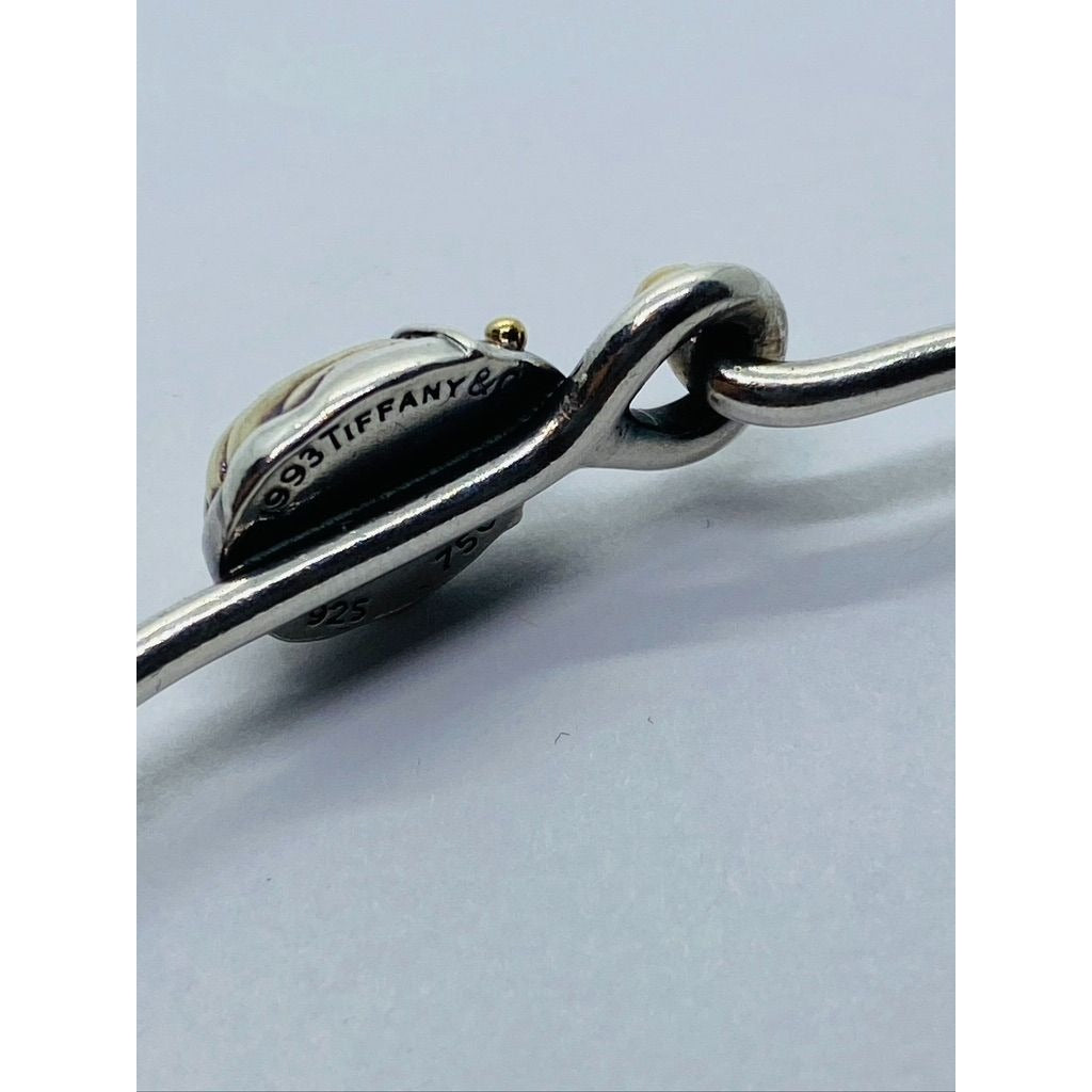 Tiffany & Co. Sterling Silver 18K Yellow Gold Scarab Hook & Eye Bracelet