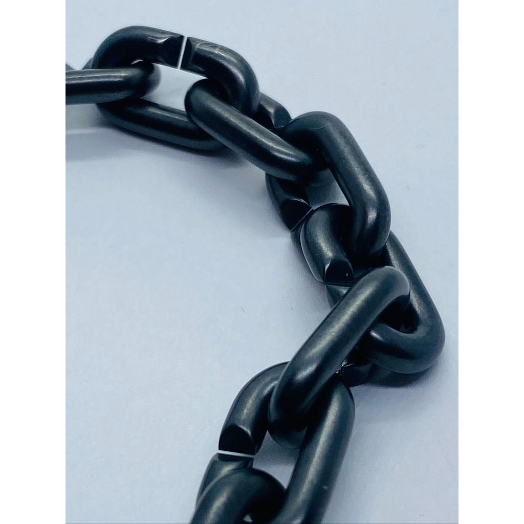 David Yurman Sterling Silver 925Chain Links Bracelet with Black Titanium 8.5"