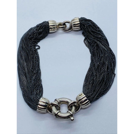 Tiffany & Co Braided Multi Strand 925 Sterling 8" Silver Bracelet