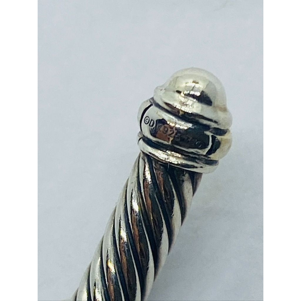 David Yurman Sterling Silver 18K 750 Gold 4mm Dome Bracelet 6.75"