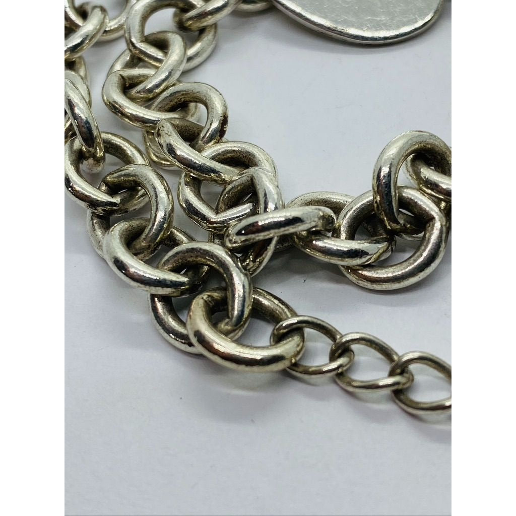 Tiffany & Co Sterling Silver Toggle Heart Tag Blank Heart Necklace 15.75"