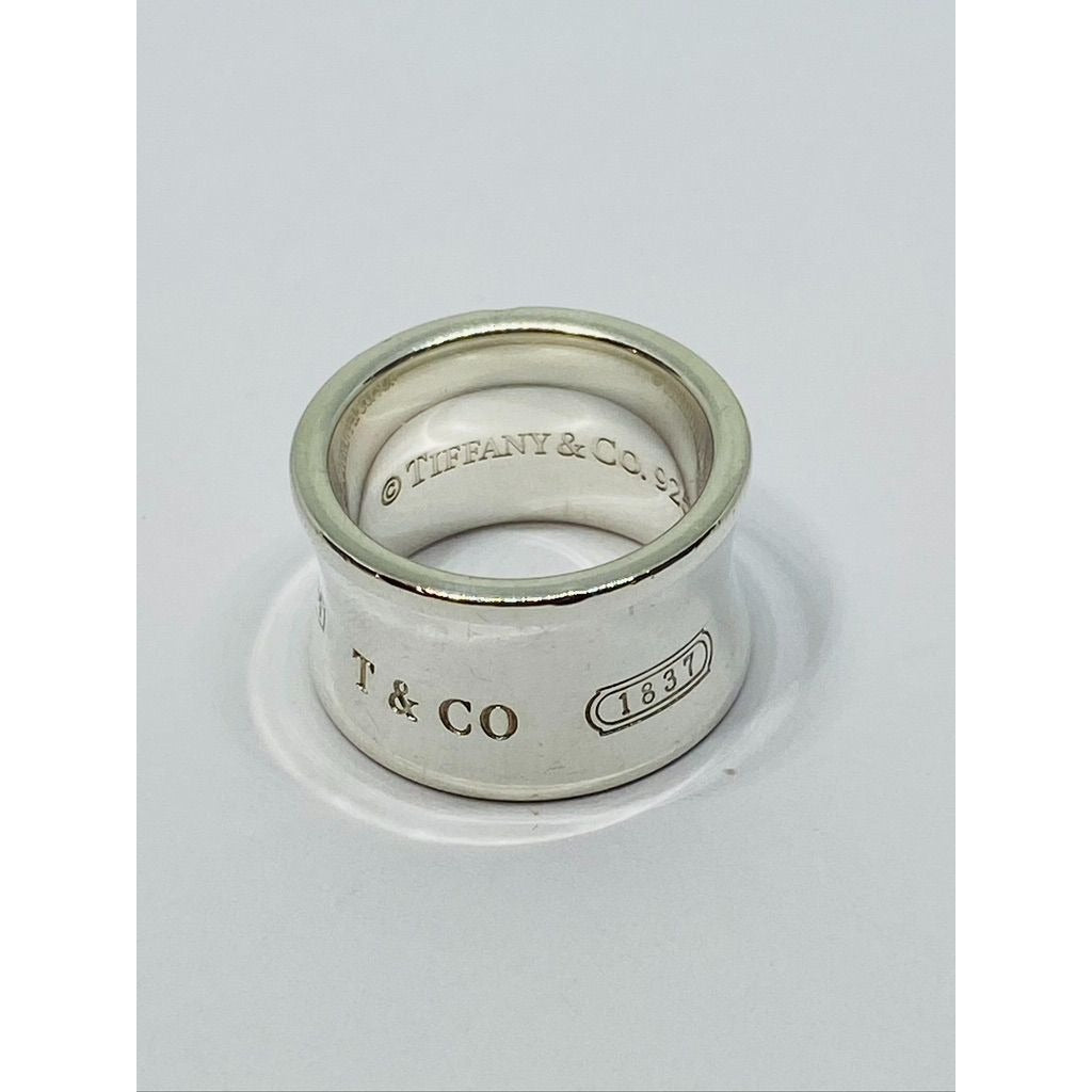 Tiffany & Co. Sterling Silver 1837 Wide Band Ring Size 4.75