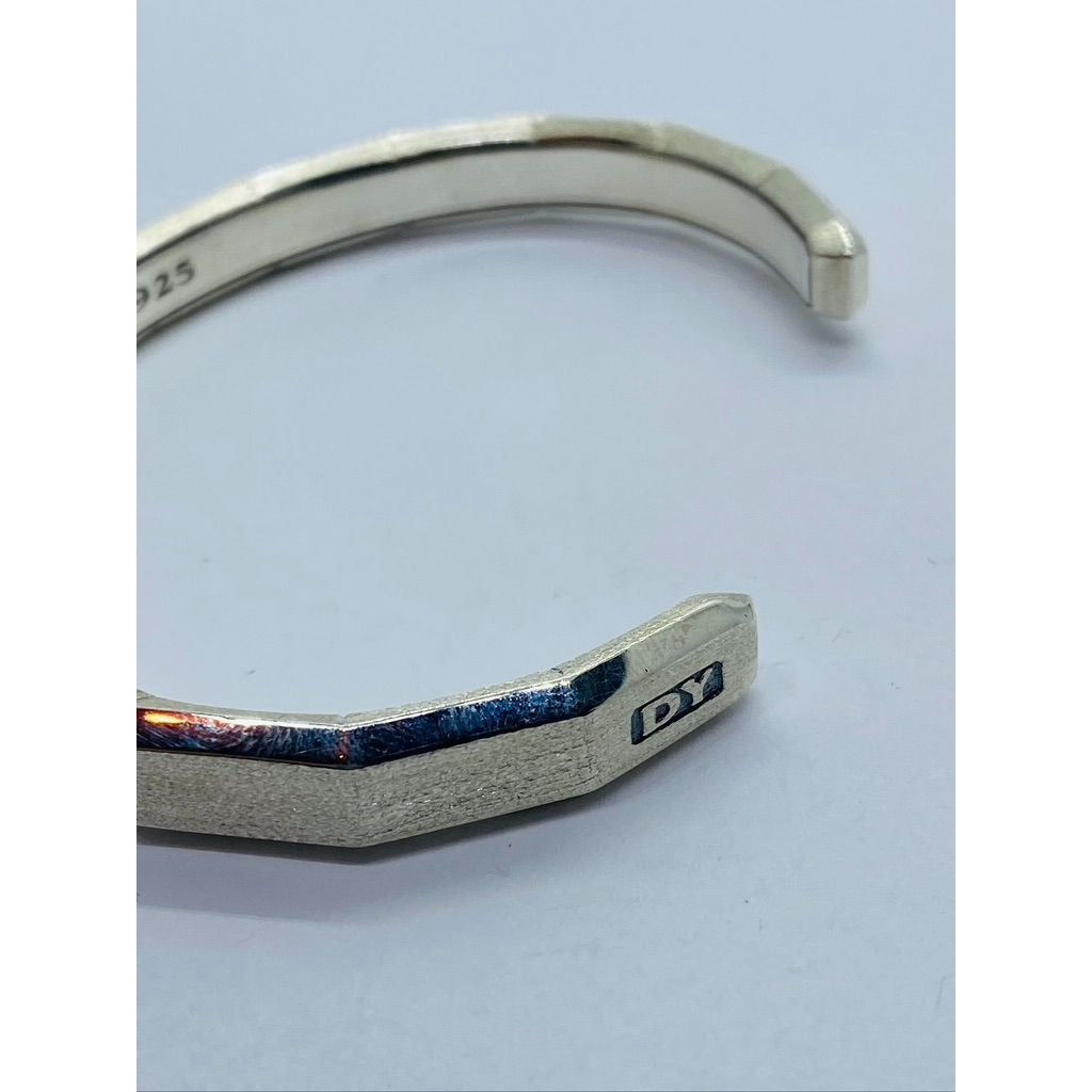 David Yurman Stax Collection Sterling Silver Faceted Cuff Bracelet
