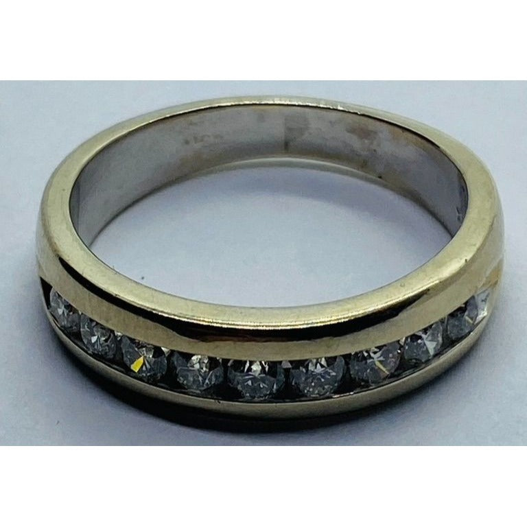 14K White Gold Diamond Channel Set Band 7.25 .45TCW