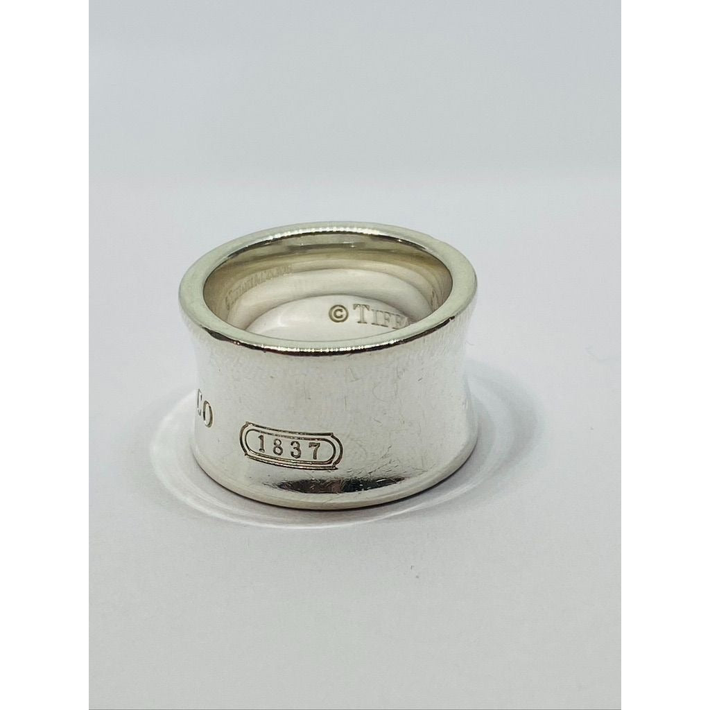 Tiffany & Co. Sterling Silver 1837 Wide Band Ring Size 4.75