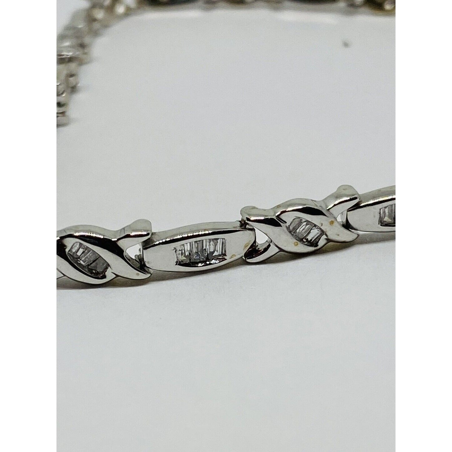 Solid 10K Gold Tennis Baguette Bracelet .72 TCW 8.7 Grams 4MM Wide READ