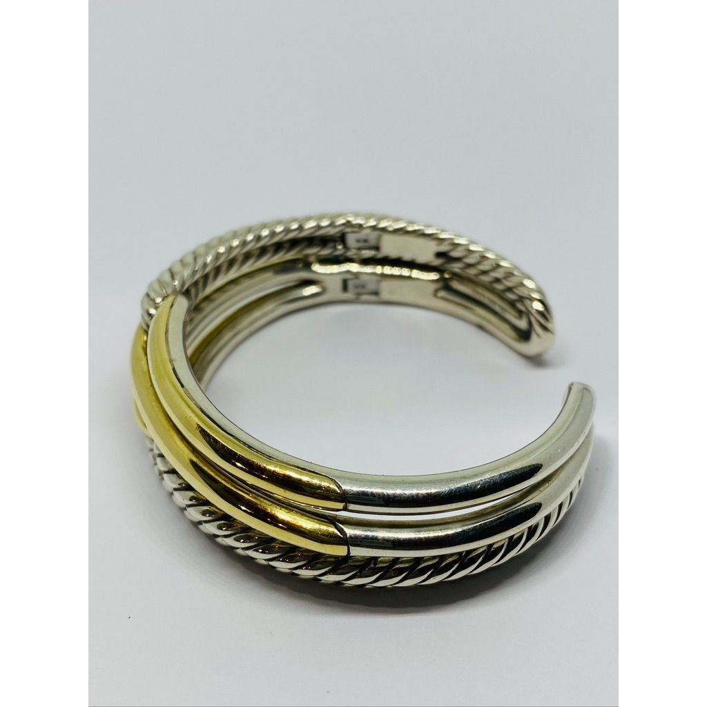 David Yurman Two Tone 18k Gold & Sterling Silver Double Loop Labyrinth bracelet