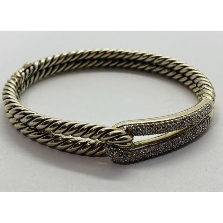 David Yurman Labyrinth 6” Diamond Bracelet Sterling with Pouch MSRP$2,750
