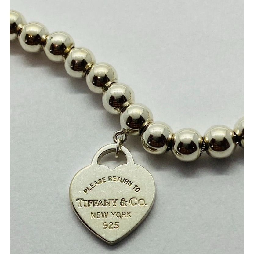 Tiffany & Co Bead "Please Return To Tiffany" 4mm heart bracelet