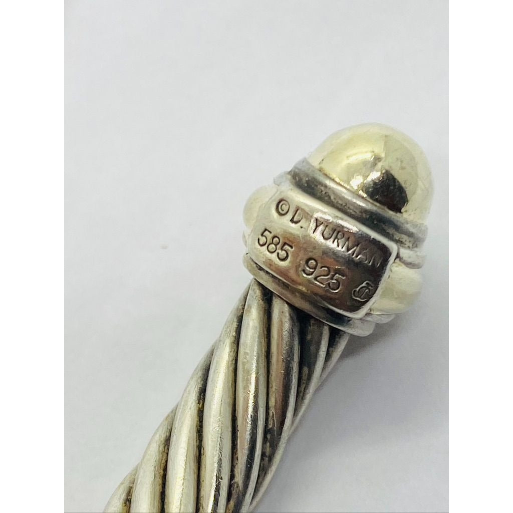 David Yurman 14K 925 Dome End Cable Bracelet 6.5"