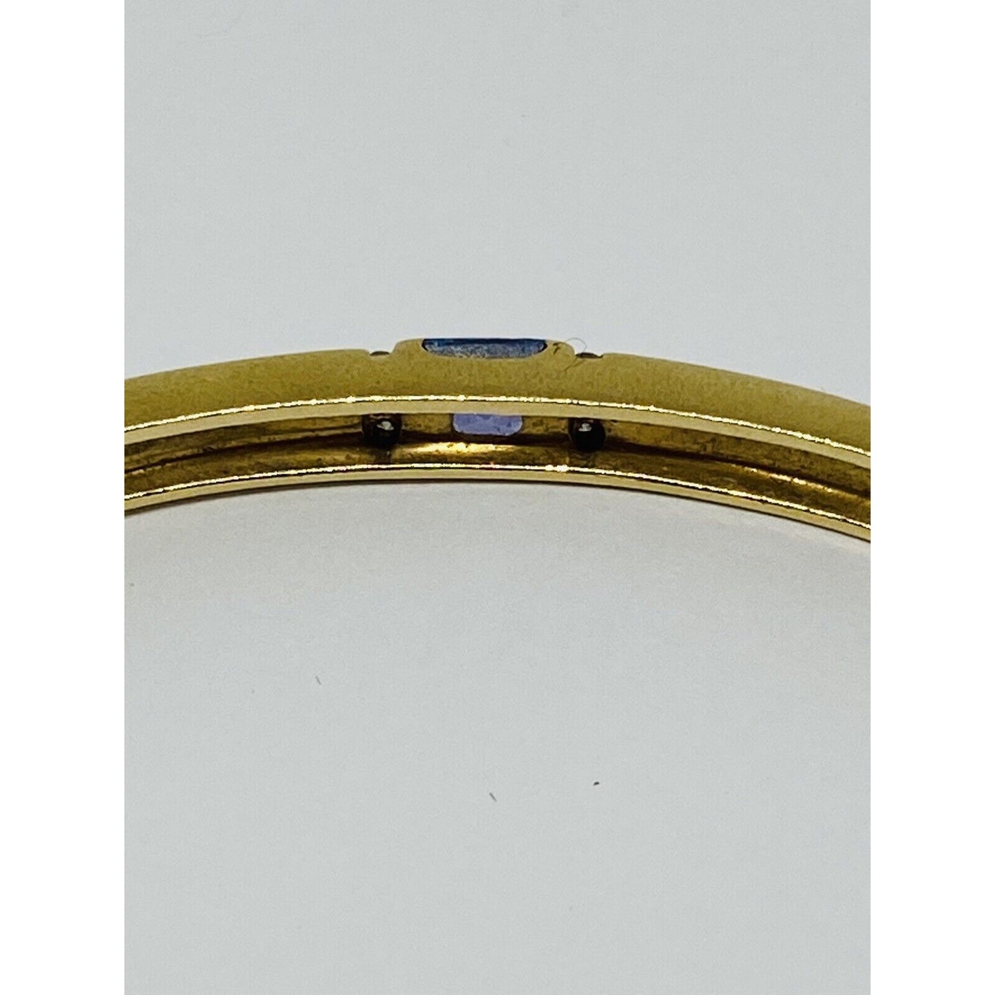 Kabana heavy 14K YG 0.82CT diamond tanzanite & opal bangle bracelet 20.2 Grams