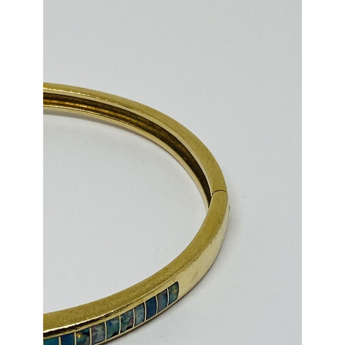 Kabana heavy 14K YG 0.82CT diamond tanzanite & opal bangle bracelet 20.2 Grams