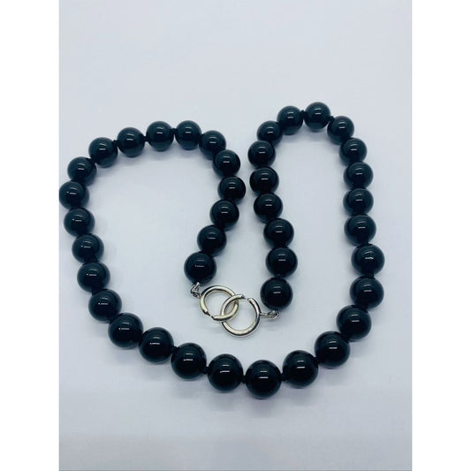 Tiffany & Co Paloma Picasso Onyx Bead Necklace 10MM 18"