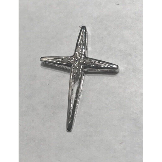 10k White Gold Diamond Cross/pendant